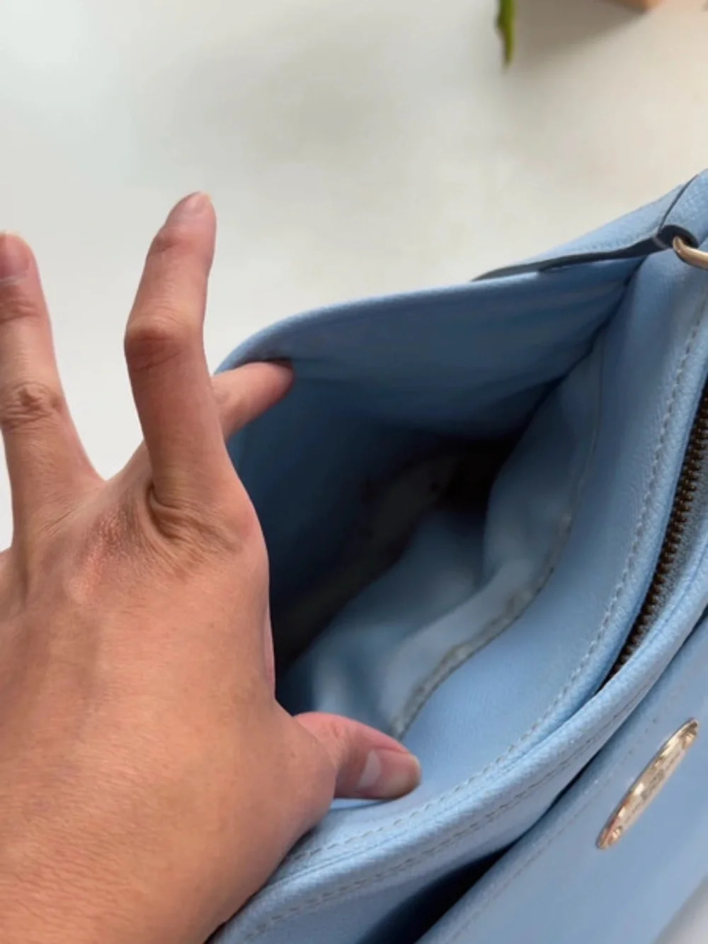 Coach Sky Blue Leather Tote with Gold Hardware (Project Bag)